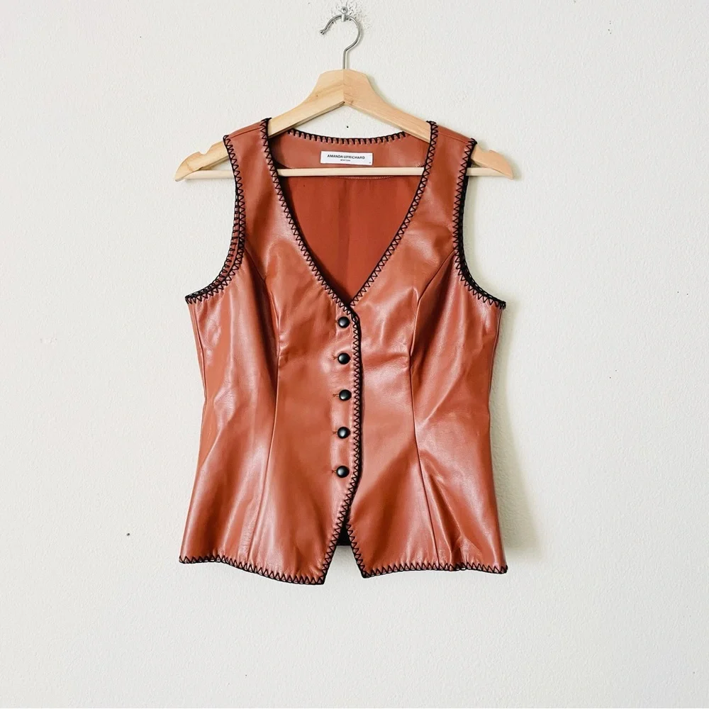 NWOT Amanda Uprichard MEDIUM Ginger vest and skirt set in Chestnut